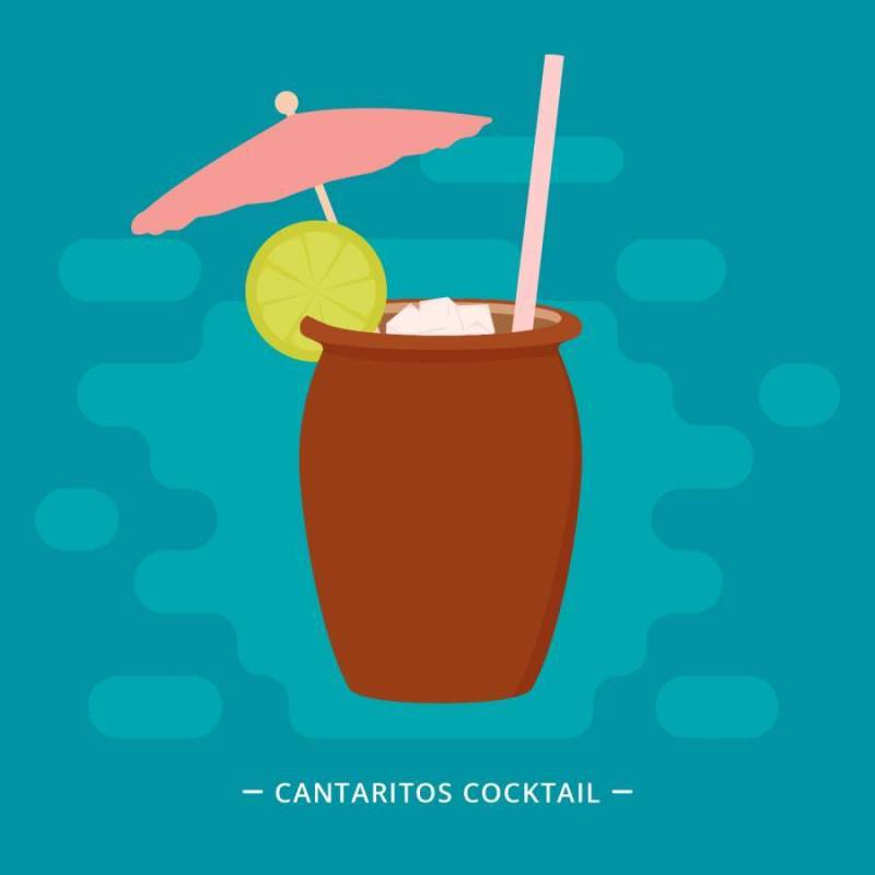 Cantaritos鸡尾酒矢量图