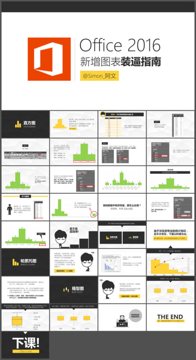 Office2016新增图表装逼指南Ⅳ-简约直方图-PPT模板