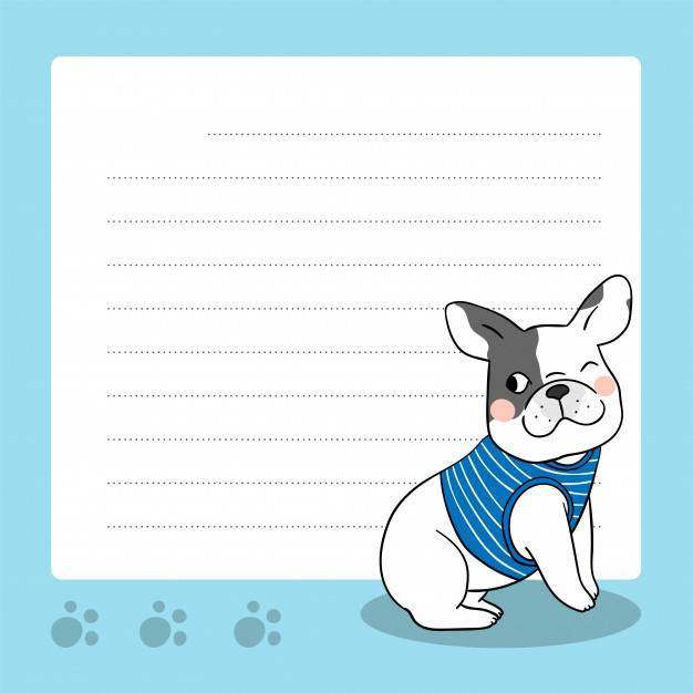 逗人喜爱的法国牛头犬传染媒介纸笔记