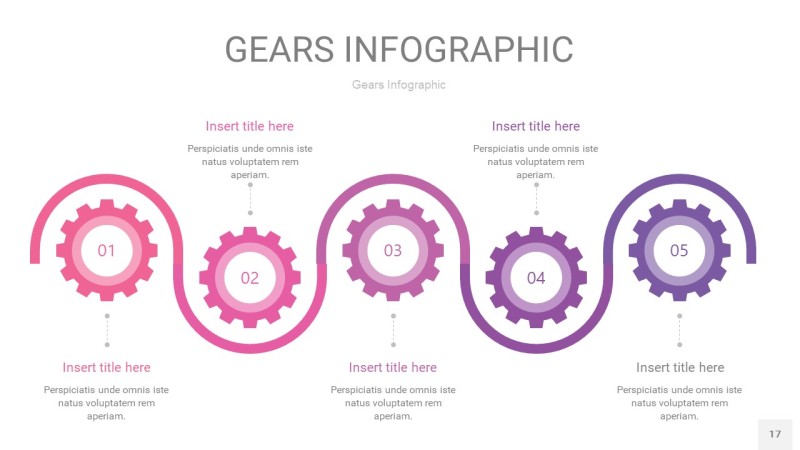 粉紫色齿轮PPT信息图17