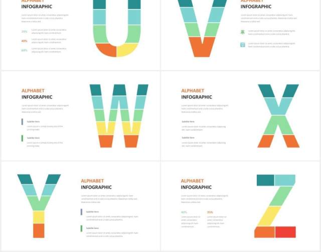 字母拼图信息图表PPT素材Alphabet Infographic Powerpoint Template