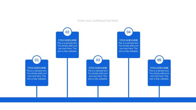 蓝色通用时间轴PPT图表-26