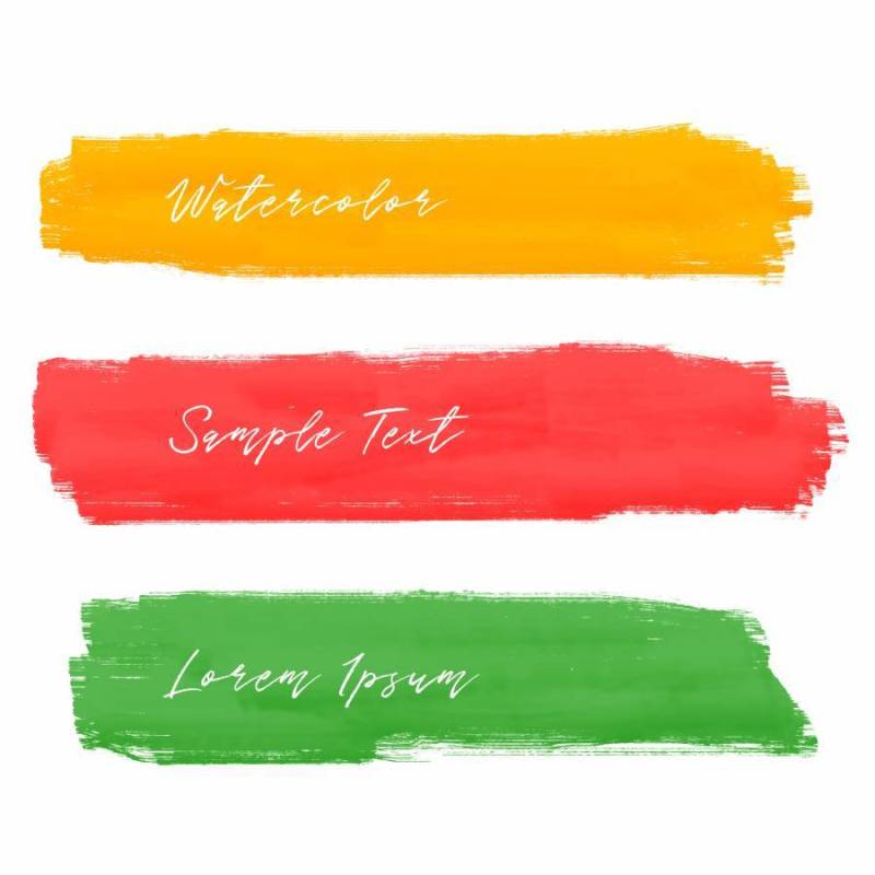 套明亮的油漆刷冲程矢量