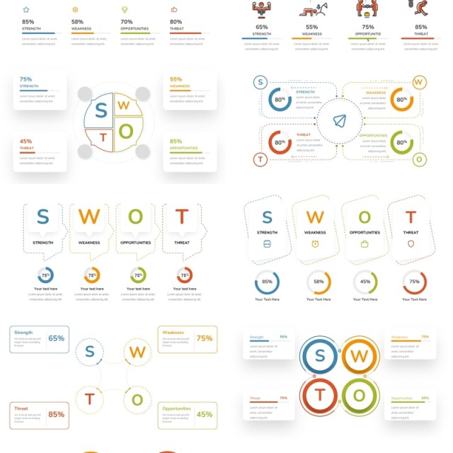 线形SWOT图表分析PPT模板SWOT Diagram 线形SWOT图表分析PPT模板SWOT Diagram
