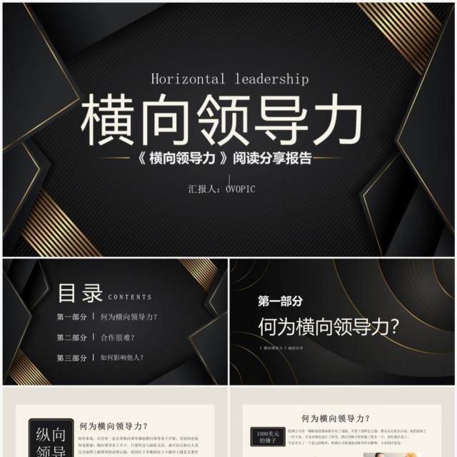 商务大气横向领导力阅读分享报告PPT模板 商务大气横向领导力阅读分享报告PPT模板