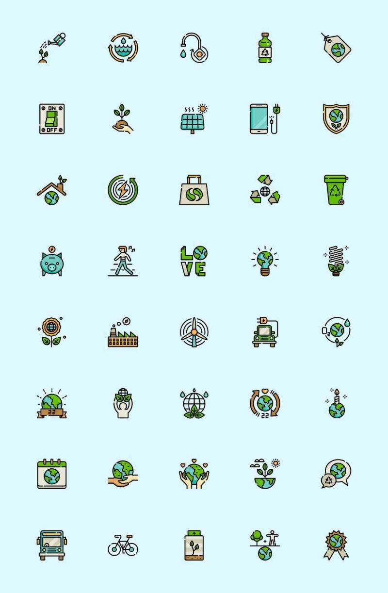 40 枚世界地球日元素图标