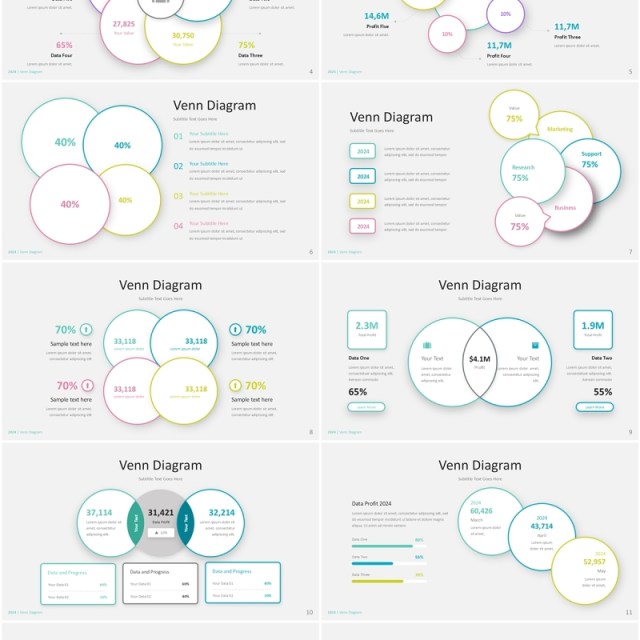 简约线形韦恩图信息图表PPT模板Venn Diagram - Infographic Presentation Template 简约线形韦恩图信息图表PPT模板Venn Diagram - Infographic Presentation Template