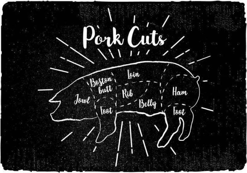 猪肉削减图矢量