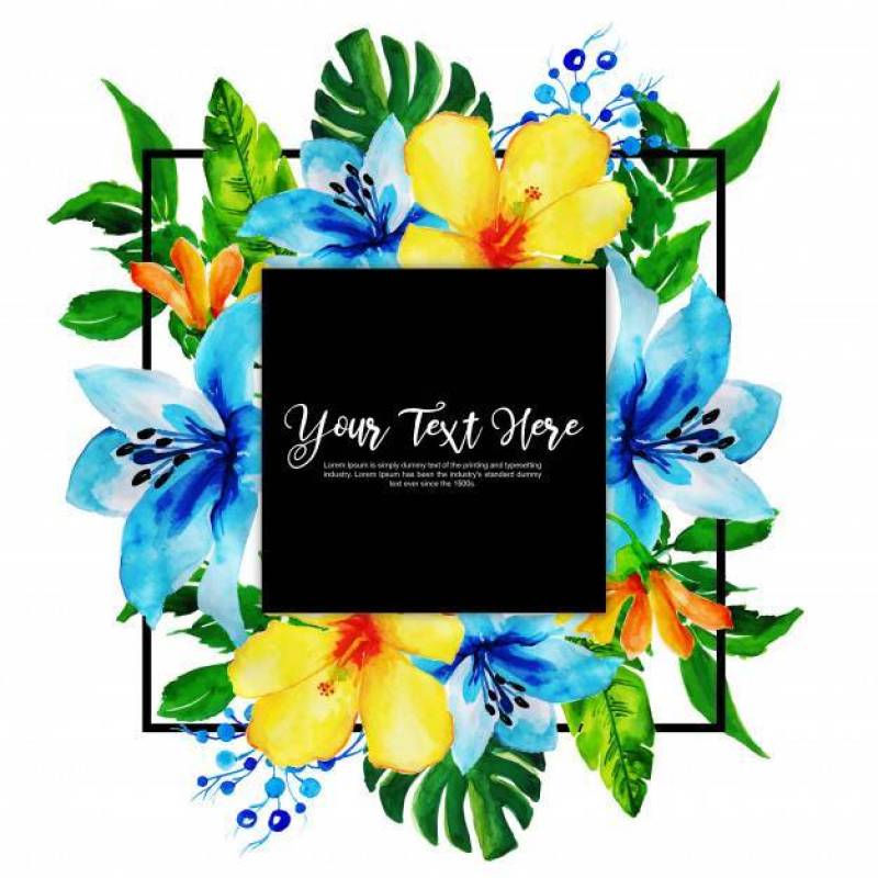Watercolor Floral Frame Multi-Purpose Background