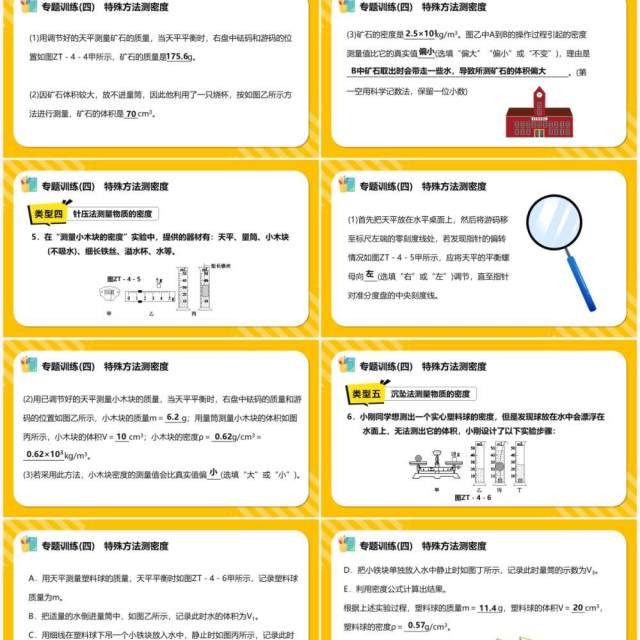 部编版八年级物理上册特殊方法测密度课件PPT模版