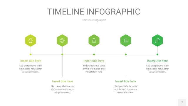 浅绿色时间轴PPT信息图2