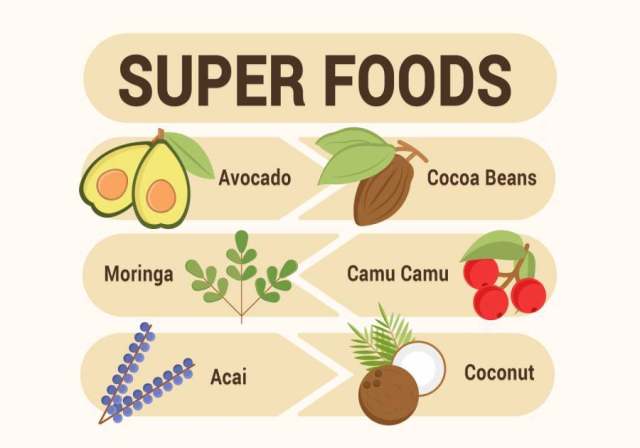 超级食物矢量插图