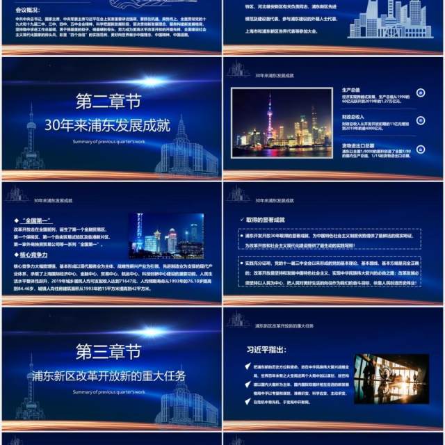 蓝色科技风浦东开发开放三十周年PPT模板 蓝色科技风浦东开发开放三十周年PPT模板