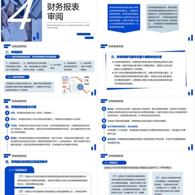 蓝色商务风审计报告企业培训PPT模板 蓝色商务风审计报告企业培训PPT模板