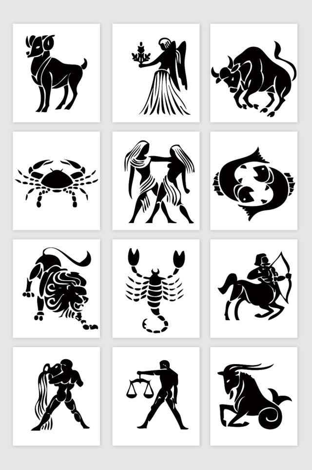 12星座图形设计元素 12星座图形设计元素