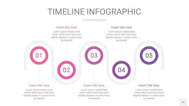 渐变粉色时间轴PPT信息图23