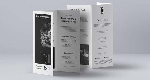 Psd Tri Fold Mockup US A4 Vol3