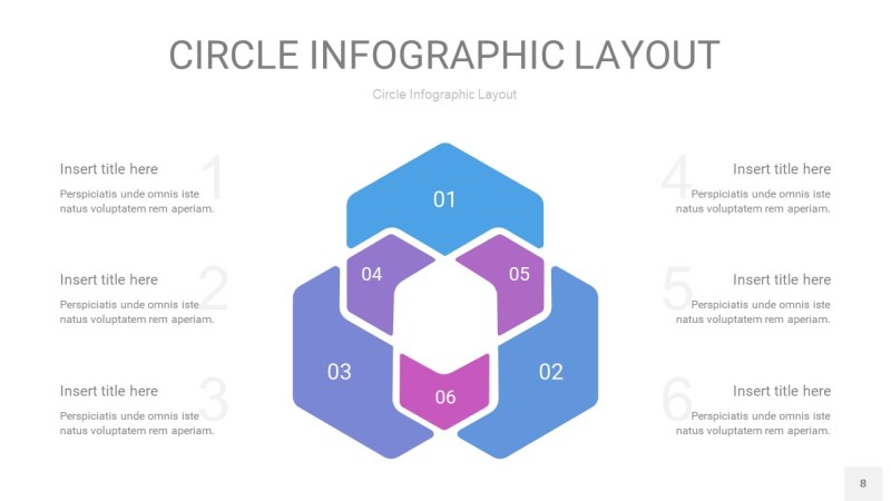 紫蓝色圆形PPT信息图8