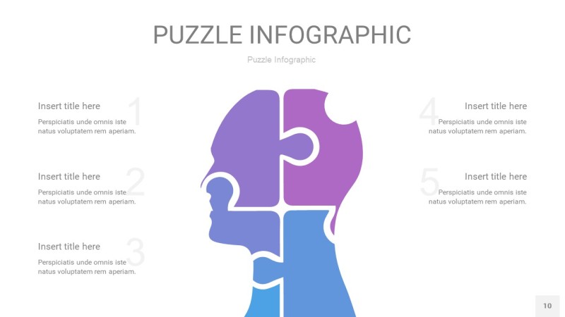 蓝紫色拼图PPT图表10