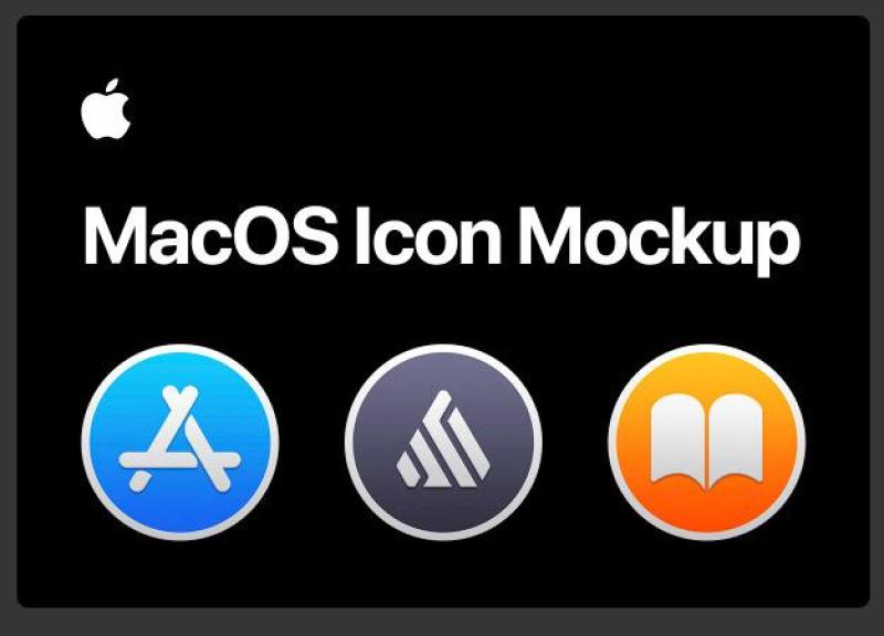 苹果元素模板图标模型MacOS Template Icon Mockup