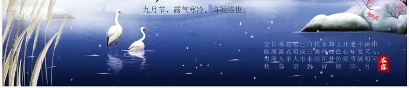 蓝色中国风二十四节气之寒露PPT模板