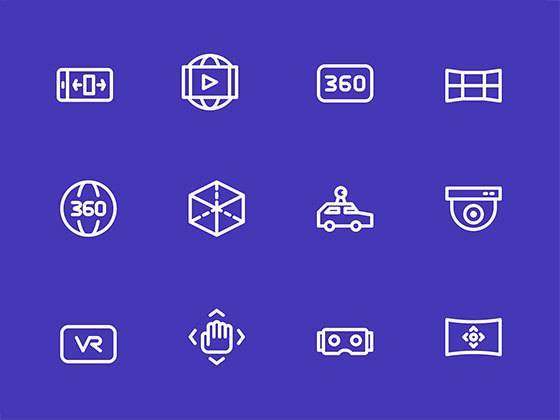 40 枚 360 度全景图元素图标 40 枚 360 度全景图元素图标