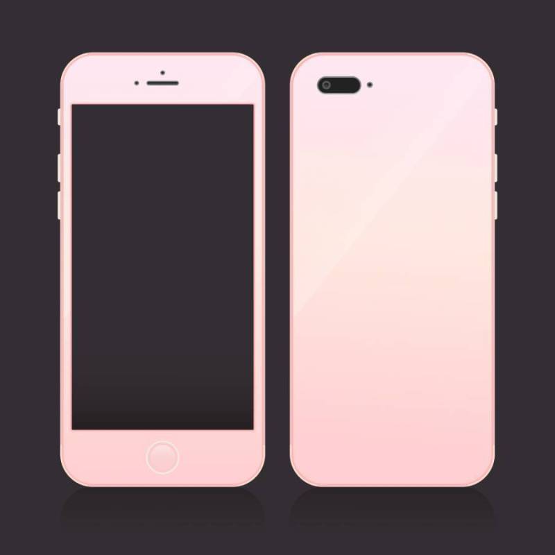 与空白屏幕的现实Rosegold智能手机