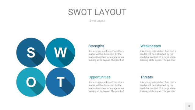 铁蓝色SWOT图表PPT12