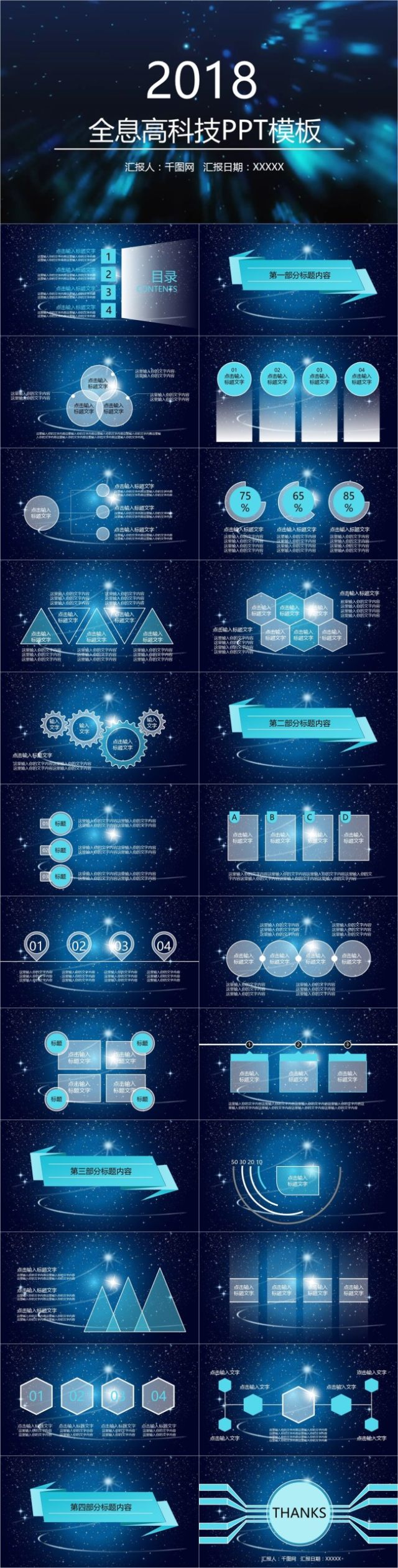 3D全息人像商务科技动态PPT模板