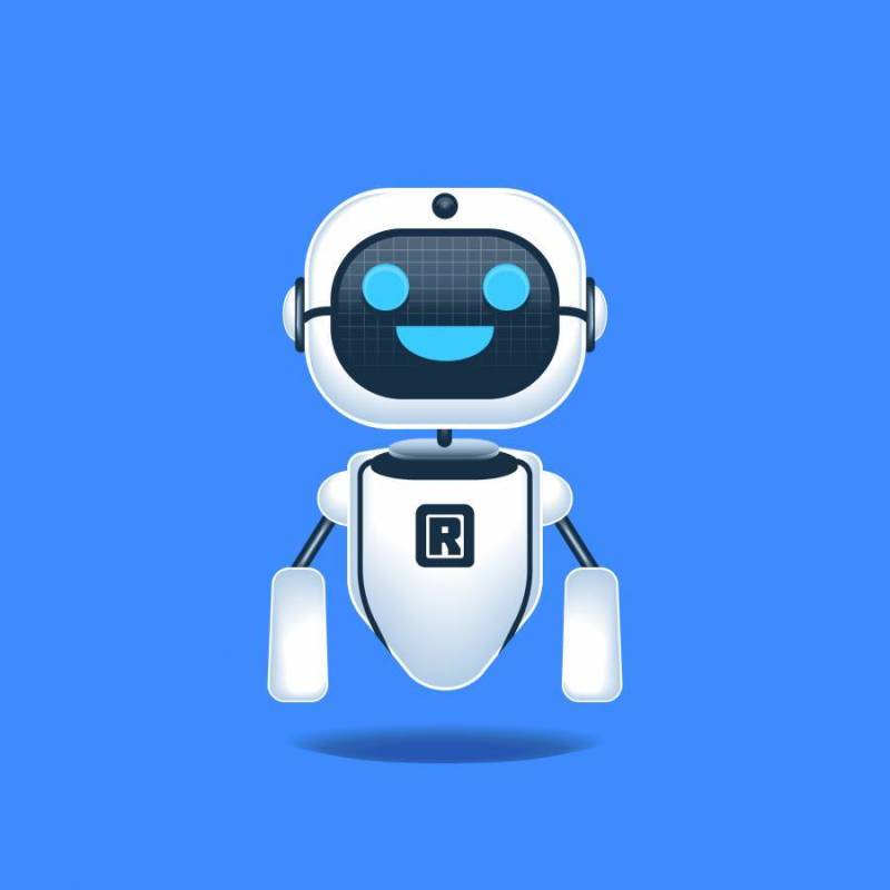 在蓝色背景概念例证隔绝的机器人快乐