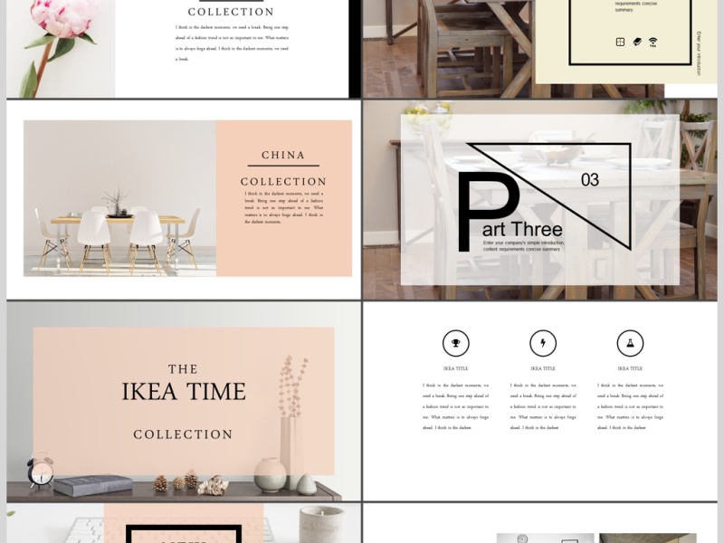 2017宜家简洁室内设计ppt模板