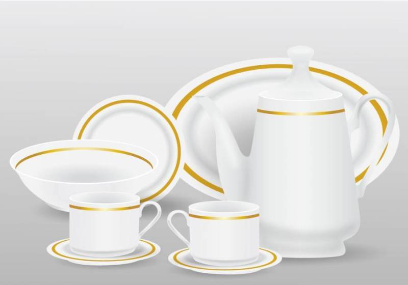 现实的白色陶瓷厨具