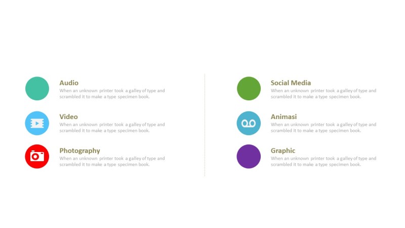 简约多彩并列关系PPT图表-6