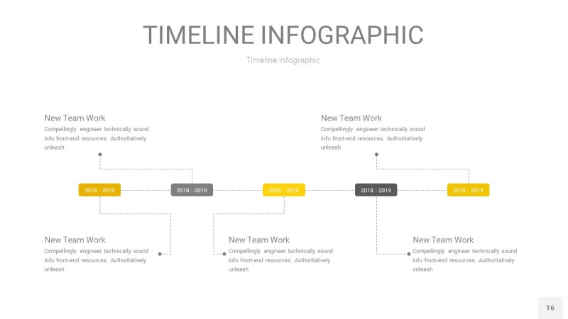 灰黄色时间轴PPT信息图16