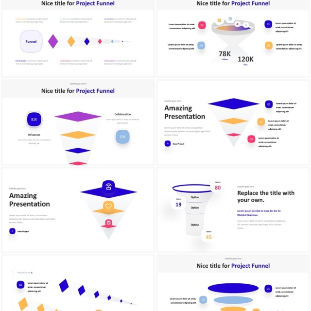 项目漏斗图PPT模板Project Funnel Infographic