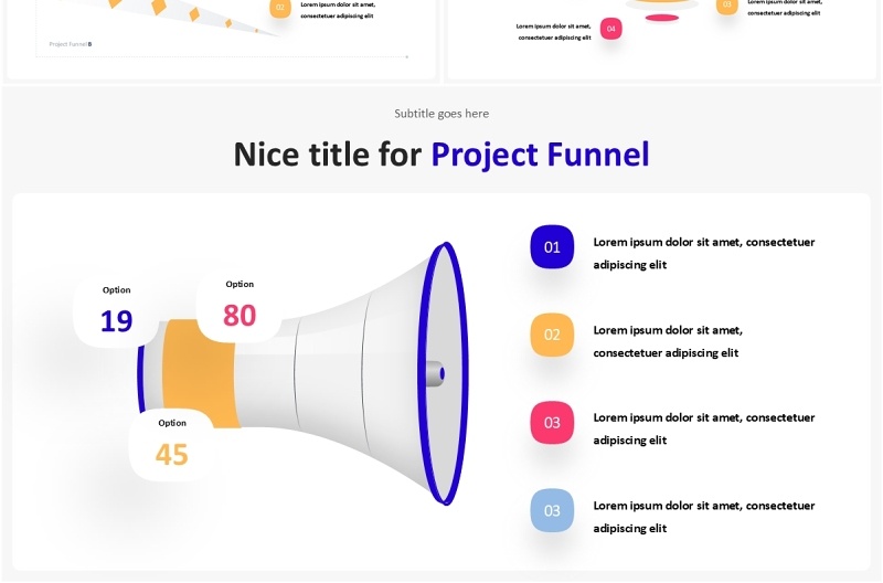 项目漏斗图PPT模板Project Funnel Infographic