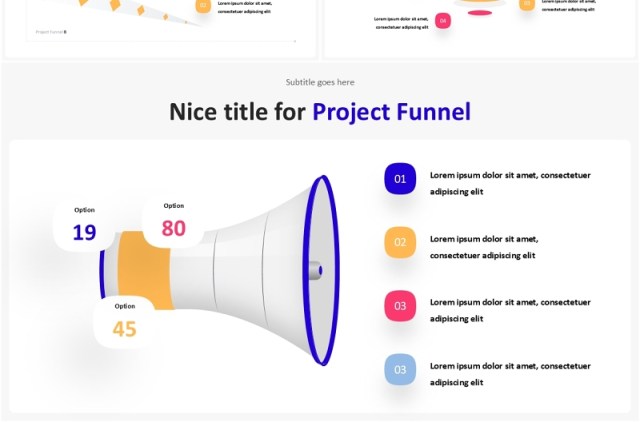 项目漏斗图PPT模板Project Funnel Infographic