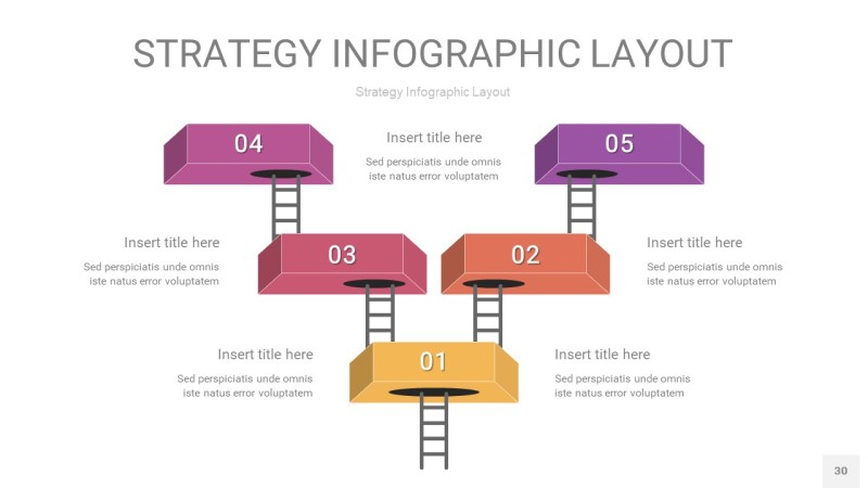粉黄色战略计划统筹PPT信息图30