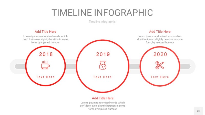 红色时间轴PPT信息图32