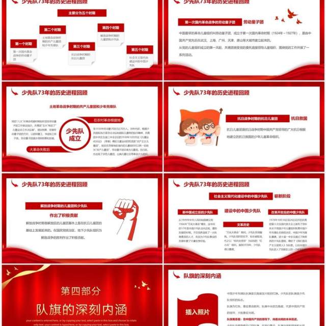 红色中国少先队成立73周年学习解读PPT模板 红色中国少先队成立73周年学习解读PPT模板