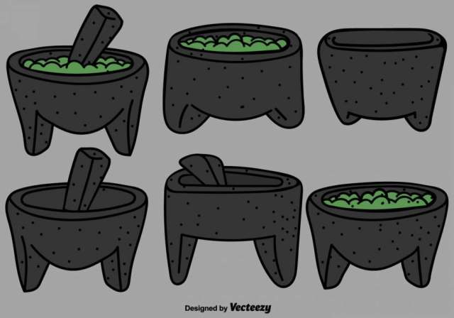 矢量墨西哥Molcajete颜色图标 矢量墨西哥Molcajete颜色图标