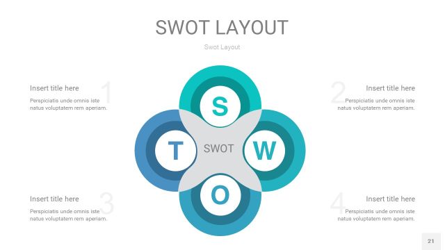 宝石绿SWOT图表PPT21