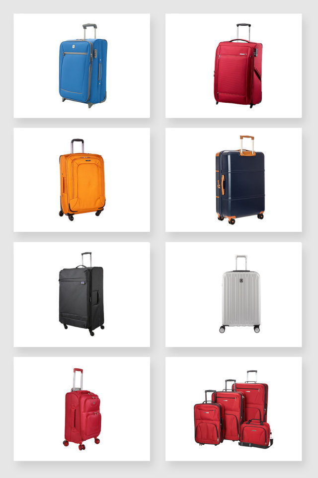 各大尺寸大小的行李拉杆箱设计素材