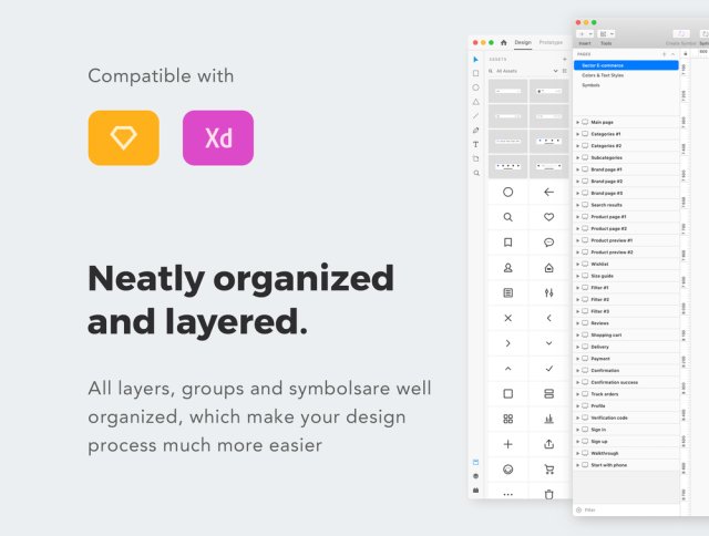 30个高质量的模板,非常适合制作电子商务应用,Sector UI Kit。电子商务 30个高质量的模板,非常适合制作电子商务应用,Sector UI Kit。电子商务