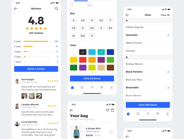 30个高质量的模板,非常适合制作电子商务应用,Sector UI Kit。电子商务 30个高质量的模板,非常适合制作电子商务应用,Sector UI Kit。电子商务