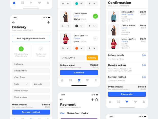 30个高质量的模板,非常适合制作电子商务应用,Sector UI Kit。电子商务 30个高质量的模板,非常适合制作电子商务应用,Sector UI Kit。电子商务