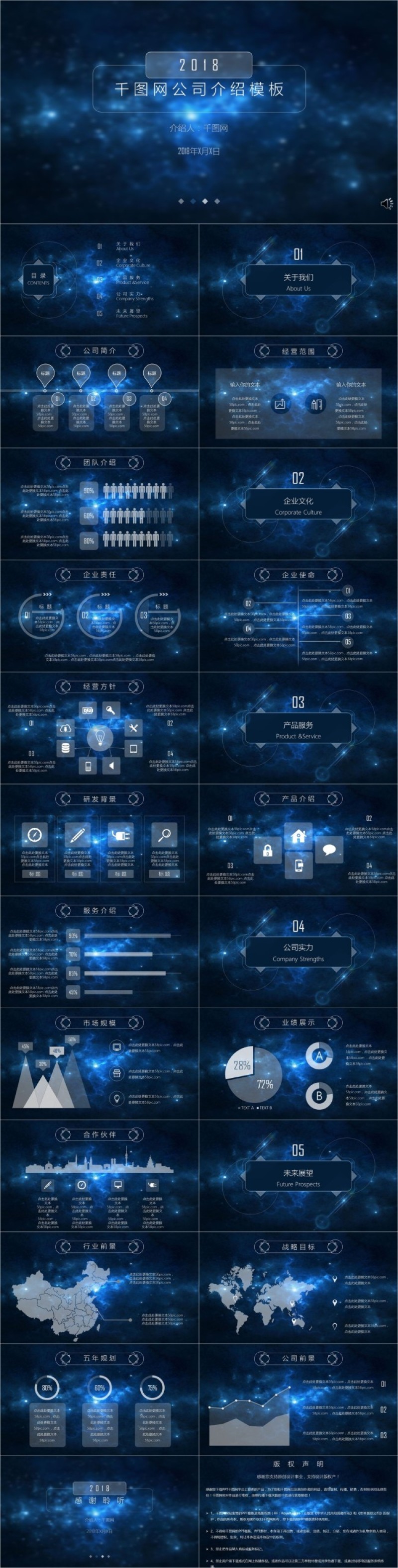 星空公司介绍PPT模板