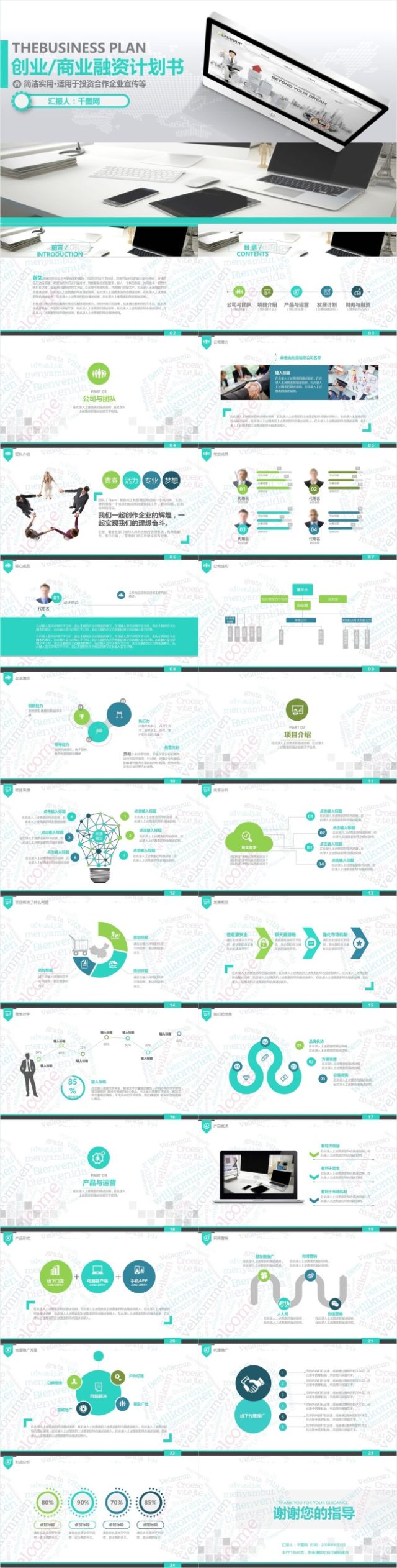 简洁实用商业计划书PPT模板