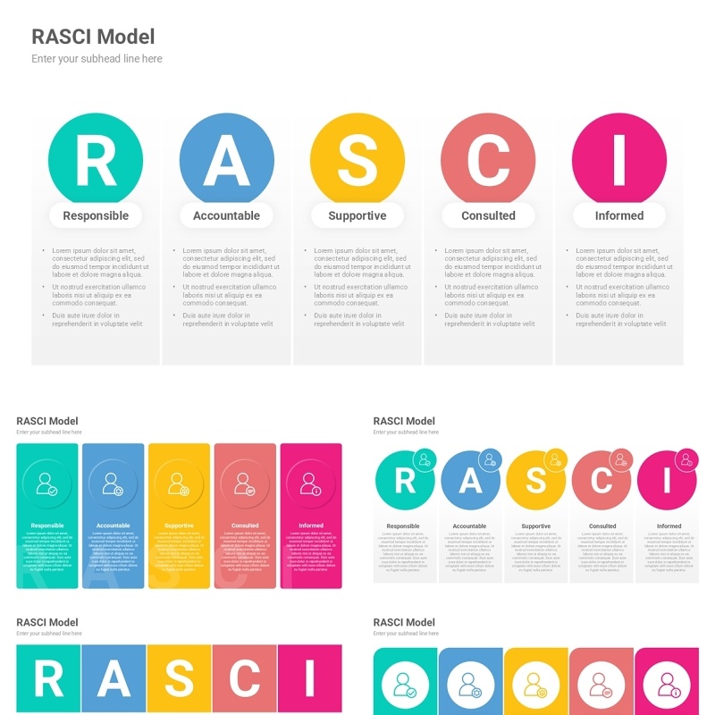 管理职责分配责任矩阵信息图PPT模板素材RASCI Model