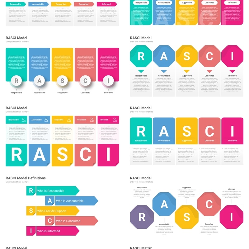 管理职责分配责任矩阵信息图PPT模板素材RASCI Model